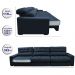 Sofá Retrátil e Reclinável com Molas Ensacadas Cama Inbox Master 3,82m Tecido Suede Azul