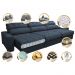 Sofá Retrátil e Reclinável com Molas Ensacadas Cama Inbox Master 3,82m Tecido Suede Azul