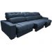 Sofá Retrátil e Reclinável com Molas Ensacadas Cama Inbox Master 3,82m Tecido Suede Azul