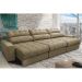 Sofá Retrátil e Reclinável com Molas Ensacadas Cama Inbox Master 3,82m Tecido Suede Bege