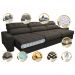 Sofá Retrátil e Reclinável com Molas Ensacadas Cama Inbox Master 3,82m Tecido Suede Café