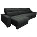 Sofá Retrátil e Reclinável com Molas Ensacadas Cama Inbox Master 3,82m Tecido Suede Cinza