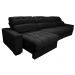 Sofá Retrátil e Reclinável com Molas Ensacadas Cama Inbox Master 3,82m Tecido Suede Preto