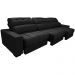 Sofá Retrátil e Reclinável com Molas Ensacadas Cama Inbox Master 3,82m Tecido Suede Preto