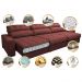 Sofá Retrátil e Reclinável com Molas Ensacadas Cama Inbox Master 3,82m Tecido Suede Vermelho