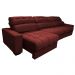 Sofá Retrátil e Reclinável com Molas Ensacadas Cama Inbox Master 3,82m Tecido Suede Vermelho