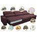 Sofá Retrátil e Reclinável com Molas Ensacadas Cama Inbox Master 3,82m Tecido Suede Vinho