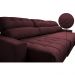 Sofá Retrátil e Reclinável com Molas Ensacadas Cama Inbox Master 3,82m Tecido Suede Vinho