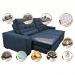 Sofá Retrátil e Reclinável com Molas Ensacadas Cama inBox Gold 2,12m Tecido Suede Velusoft Azul