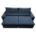 Sofá Retrátil e Reclinável com Molas Ensacadas Cama inBox Gold 2,12m Tecido Suede Velusoft Azul