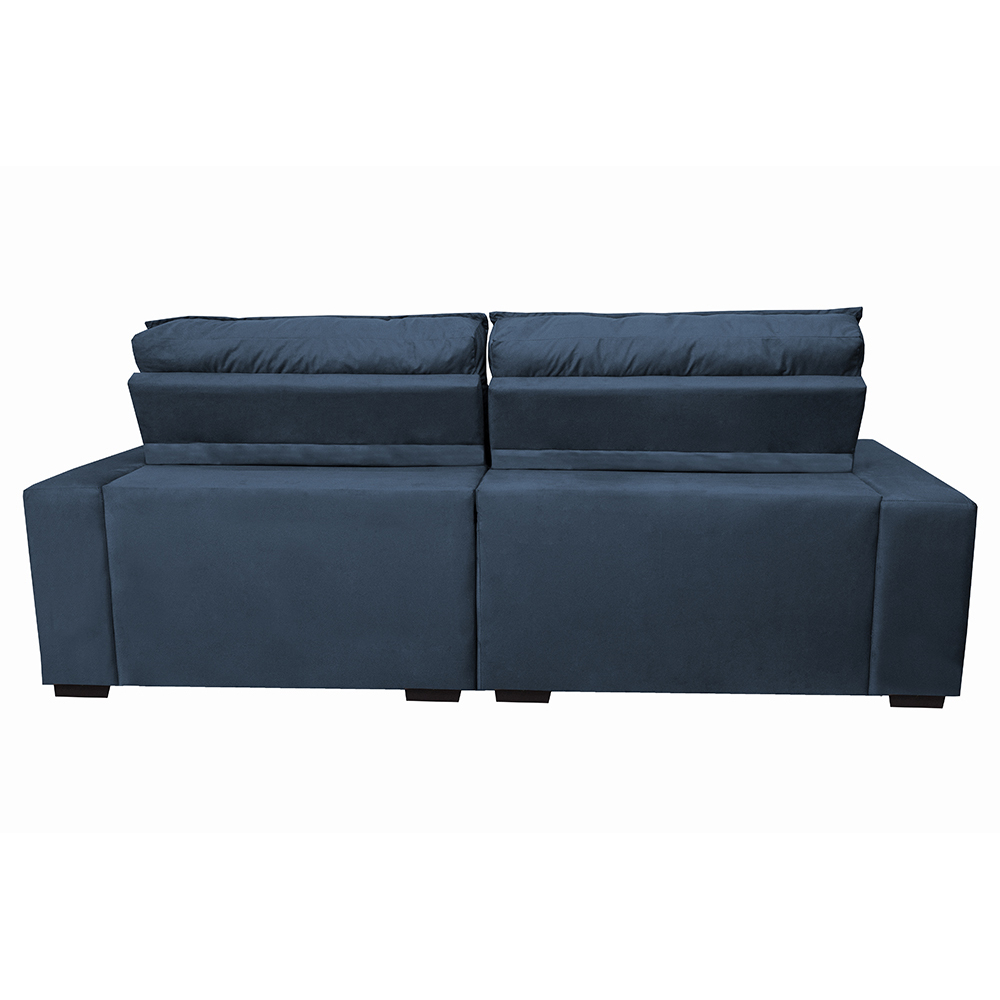 Sofá Retrátil e Reclinável com Molas Ensacadas Cama inBox Gold 2,12m Tecido Suede Velusoft Azul