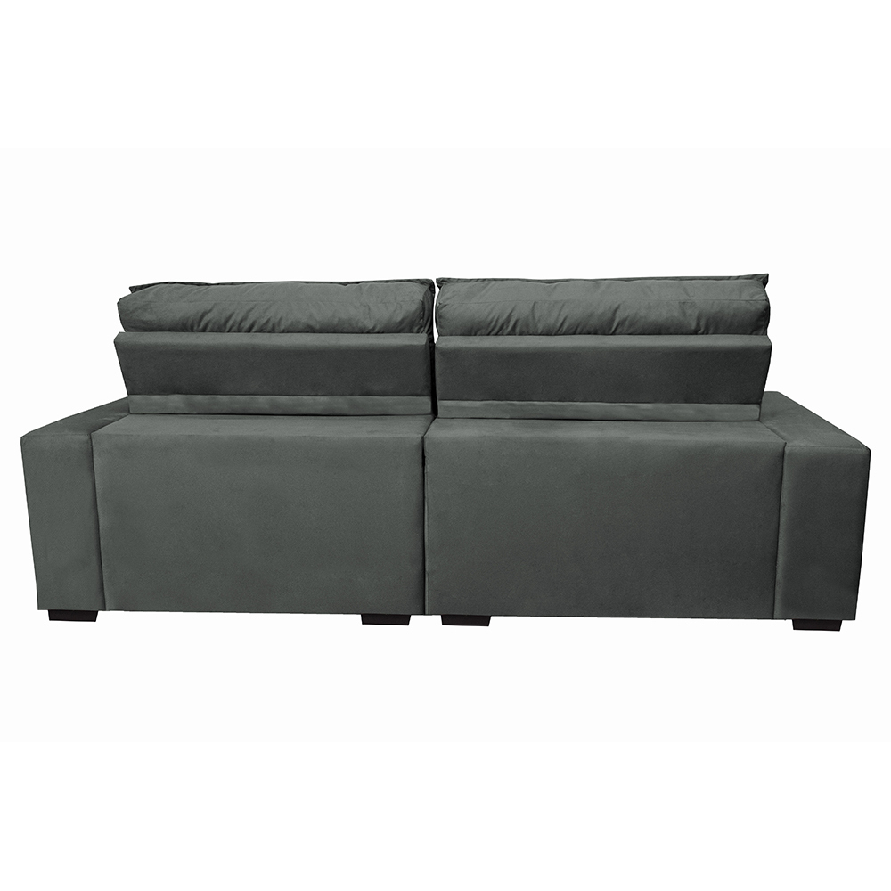 Sofá Retrátil e Reclinável com Molas Ensacadas Cama inBox Gold 2,72m Tecido Suede Velusoft Cinza