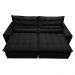 Sofá Retrátil e Reclinável com Molas Ensacadas Cama inBox Gold 2,72m Tecido Suede Velusoft Preto