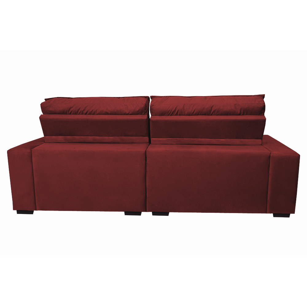 Sofá Retrátil e Reclinável com Molas Ensacadas Cama inBox Gold 2,72m Tecido Suede Velusoft Vermelho
