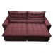 Sofá Retrátil e Reclinável com Molas Ensacadas Cama inBox Gold 2,72m Tecido Suede Velusoft Vinho
