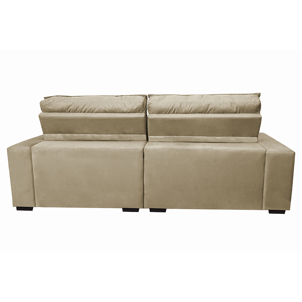 Sofá Retrátil e Reclinável com Molas Ensacadas Cama inBox Gold 2,92m Tecido Suede Velusoft Bege
