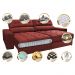 Sofá Retrátil e Reclinável com Molas Ensacadas Cama inBox Master 2,12m Tecido Suede Vermelho
