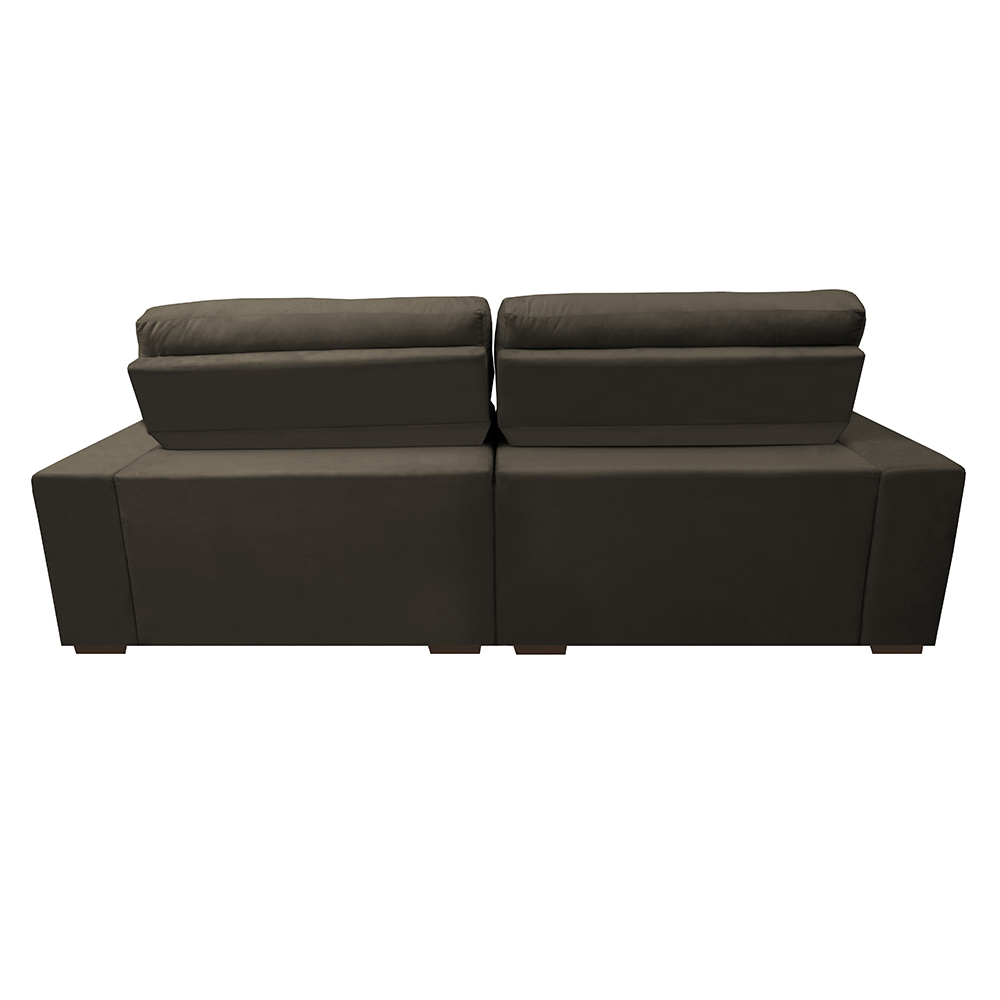 Sofá Retrátil e Reclinável com Molas Ensacadas Cama inBox Master 2,32m Tecido Suede Café