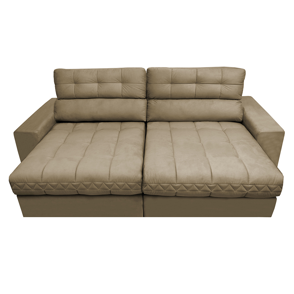 Sofá Retrátil e Reclinável com Molas Ensacadas Cama inBox Master 2,32m Tecido Suede Castor