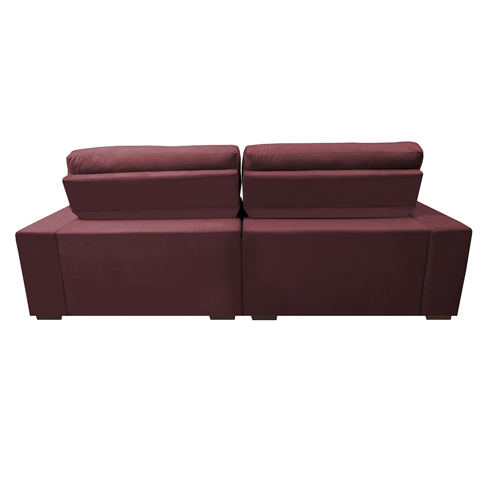 Sofá Retrátil e Reclinável com Molas Ensacadas Cama inBox Master 2,32m Tecido Suede Vinho