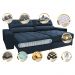 Sofá Retrátil e Reclinável com Molas Ensacadas Cama inBox Master 2,52m Tecido Suede Azul