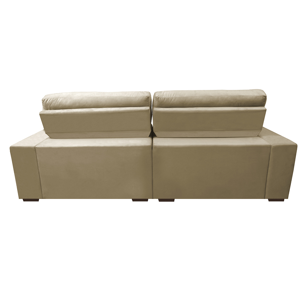 Sofá Retrátil e Reclinável com Molas Ensacadas Cama inBox Master 2,52m Tecido Suede Bege