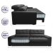 Sofá Retrátil e Reclinável com Molas Ensacadas Cama inBox Master 2,52m Tecido Suede Preto