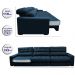 Sofá Retrátil e Reclinável com Molas Ensacadas Cama inBox Master 3,22m Tecido Suede Azul