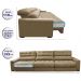 Sofá Retrátil e Reclinável com Molas Ensacadas Cama inBox Master 3,22m Tecido Suede Bege