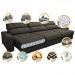 Sofá Retrátil e Reclinável com Molas Ensacadas Cama inBox Master 3,22m Tecido Suede Café