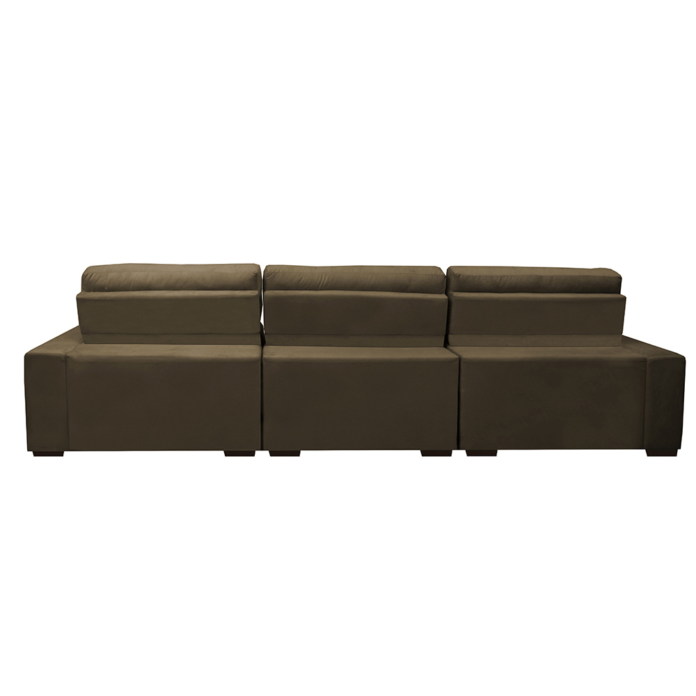 Sofá Retrátil e Reclinável com Molas Ensacadas Cama inBox Master 3,22m Tecido Suede Castor