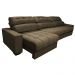 Sofá Retrátil e Reclinável com Molas Ensacadas Cama inBox Master 3,22m Tecido Suede Castor