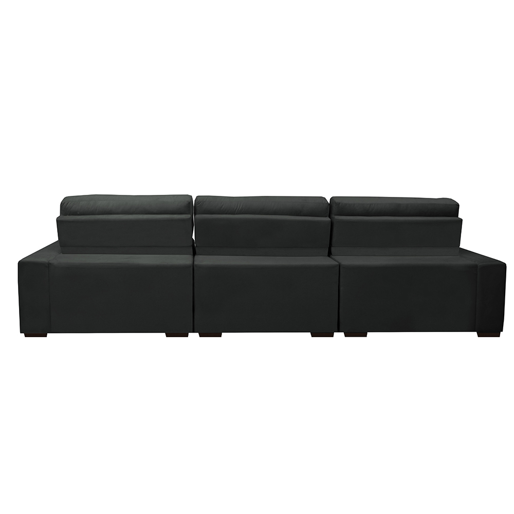 Sofá Retrátil e Reclinável com Molas Ensacadas Cama inBox Master 3,22m Tecido Suede Cinza