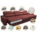 Sofá Retrátil e Reclinável com Molas Ensacadas Cama inBox Master 3,22m Tecido Suede Vermelho