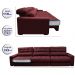 Sofá Retrátil e Reclinável com Molas Ensacadas Cama inBox Master 3,22m Tecido Suede Vinho