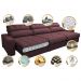 Sofá Retrátil e Reclinável com Molas Ensacadas Cama inBox Master 3,22m Tecido Suede Vinho