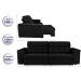 Sofá Retrátil e Reclinavel New Austrália 2,25 Mts Tecido Suede Preto - Cama InBox