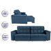 Sofá Retrátil e Reclinavel New Austrália 2,25m Tecido Suede Azul - Cama InBox