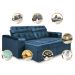 Sofá Retrátil e Reclinavel New Austrália 2,25m Tecido Suede Azul - Cama InBox