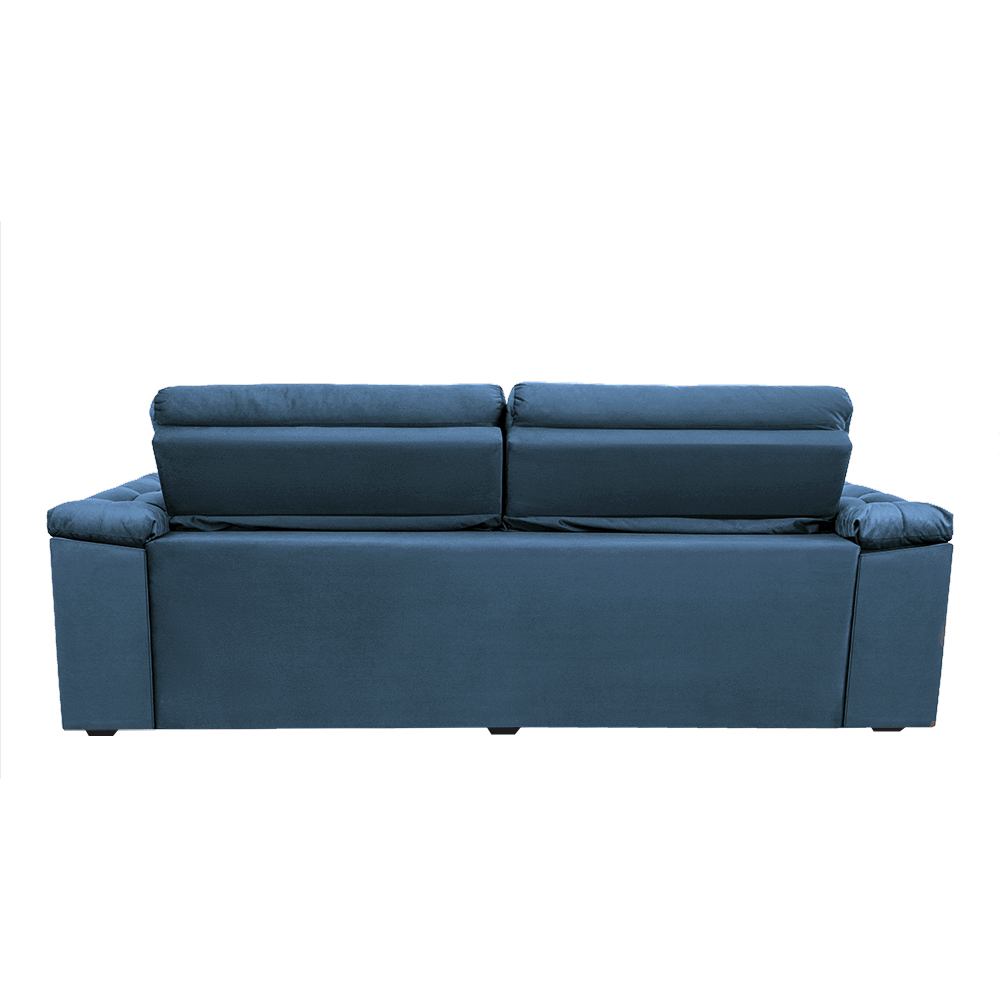 Sofá Retrátil e Reclinavel New Austrália 2,25m Tecido Suede Azul - Cama InBox