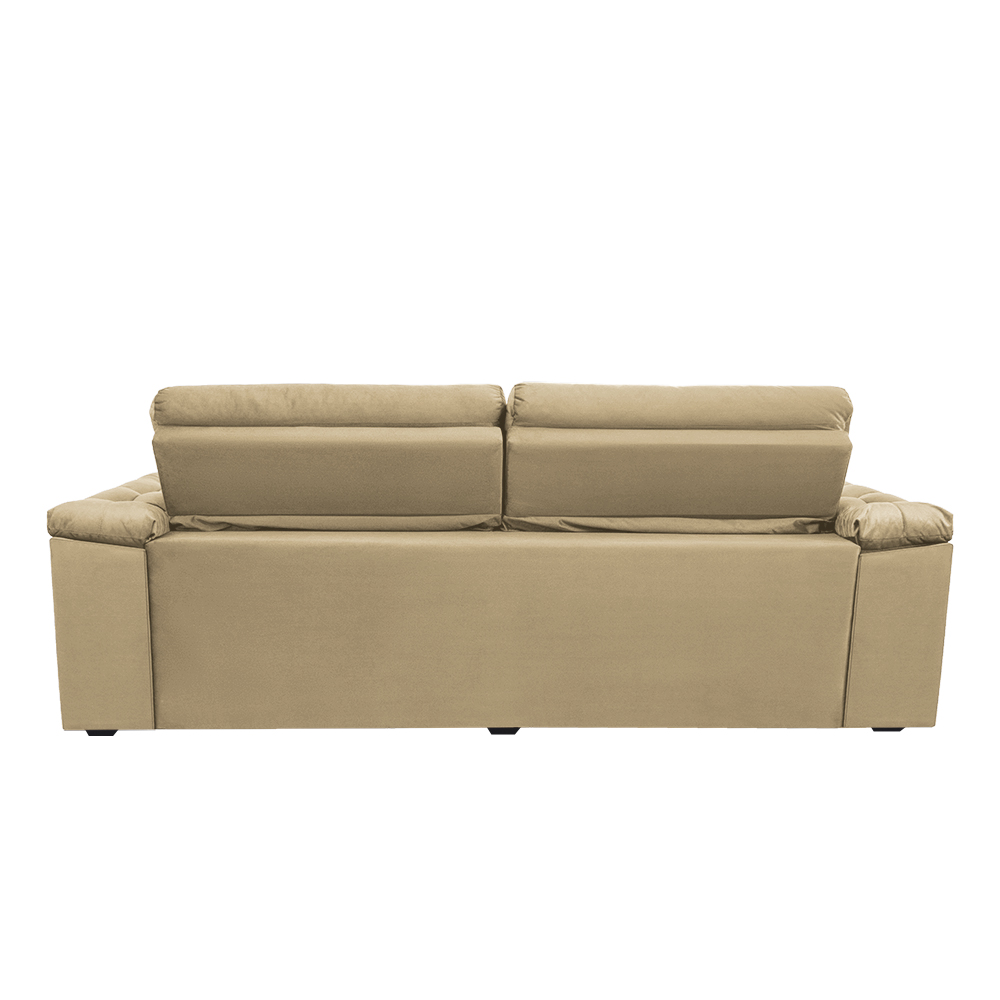 Sofá Retrátil e Reclinavel New Austrália 2,52 Mts Tecido Suede Castor - Cama InBox