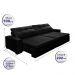 Sofá Retrátil e Reclinavel Oklahoma 2,02 Mts Com Molas e Pillow no Assento Tecido Suede Preto - Cama InBox