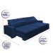 Sofá Retrátil e Reclinavel Oklahoma 2,12m Com Molas e Pillow no Assento Tecido Suede Azul - Cama InBox
