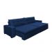 Sofá Retrátil e Reclinavel Oklahoma 2,12m Com Molas e Pillow no Assento Tecido Suede Azul - Cama InBox