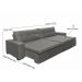 Sofá Retrátil e Reclinavel Oklahoma 2,22 Mts Com Molas e Pillow no Assento Tecido Suede Cinza - Cama InBox