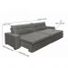 Sofá Retrátil e Reclinavel Oklahoma 2,52 Mts Com Molas e Pillow no Assento Tecido Suede Cinza - Cama InBox