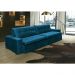 Sofá Retrátil e Reclinavel Oklahoma 2,62m Com Molas e Pillow no Assento Tecido Suede Azul - Cama InBox