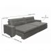 Sofá Retrátil e Reclinavel Oklahoma 2,72 Mts Com Molas e Pillow no Assento Tecido Suede Cinza - Cama InBox