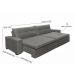Sofá Retrátil e Reclinavel Oklahoma 2,82 Mts Com Molas e Pillow no Assento Tecido Suede Cinza - Cama InBox