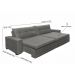Sofá Retrátil e Reclinavel Oklahoma 3,02 Mts Com Molas e Pillow no Assento Tecido Suede Cinza - Cama InBox